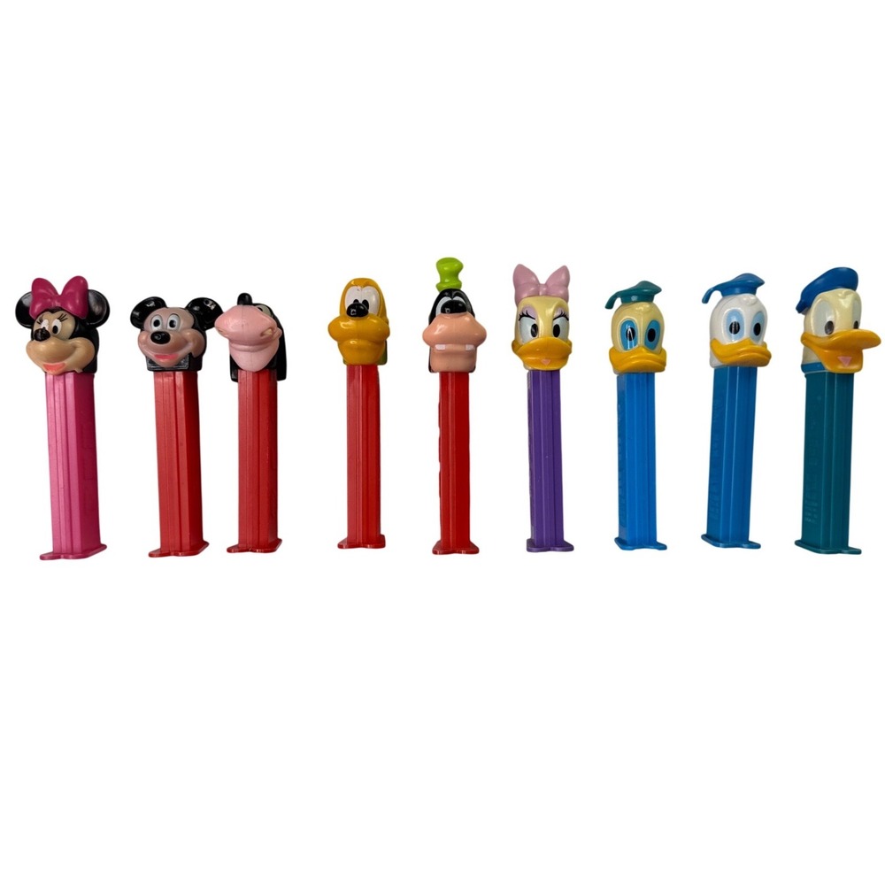 Vintage Disney PEZ Dispenser Lot‎ of 9 Mickey Minnie Donald Daisy Goofy Pluto